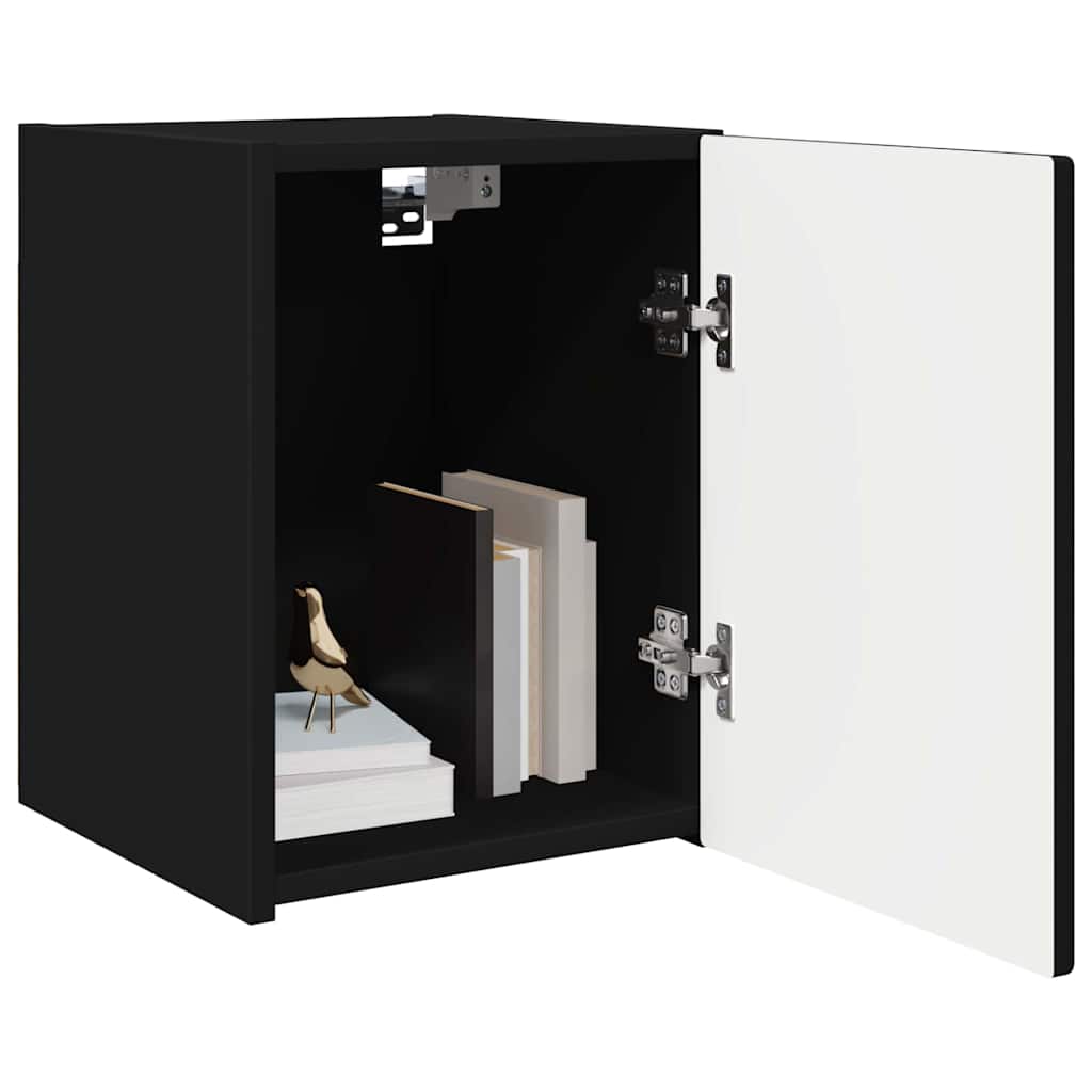 Tv Wall Cabinet 30 X 31 X 40 Cm Černá Kompozitní Dřevo