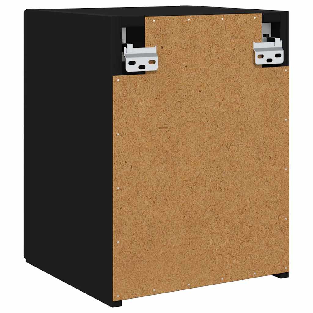 Tv Wall Cabinet 2 Pcs Černá Kompozitní Dřevo
