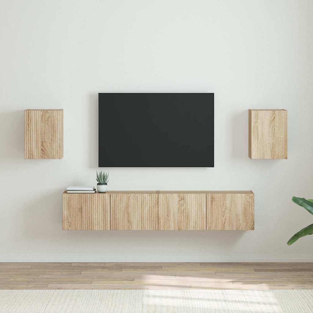 Tv Wall Cabinet 2 Pcs Sonoma Kompozitní Dřevo