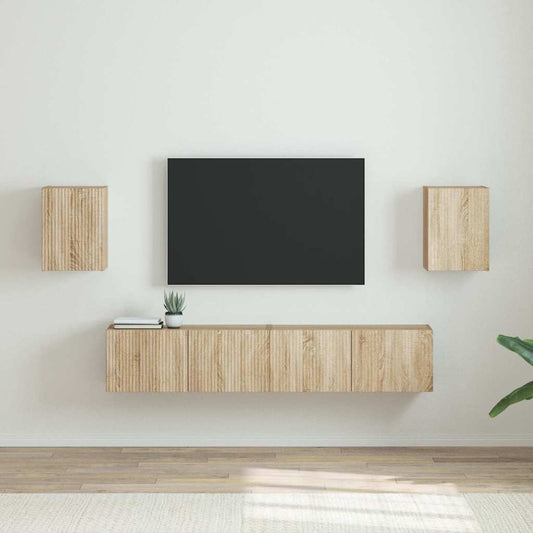 Tv Wall Cabinet 2 Pcs Sonoma Kompozitní Dřevo