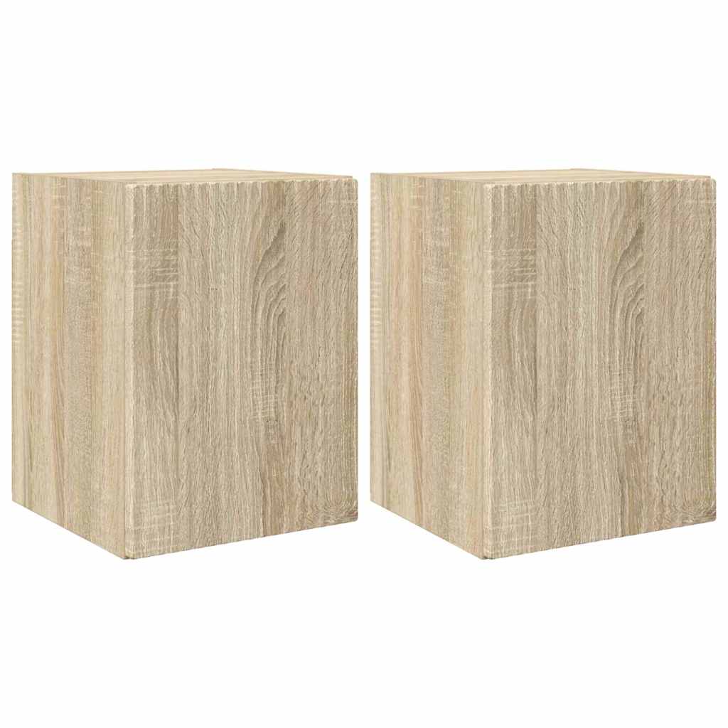 Tv Wall Cabinet 2 Pcs Sonoma Kompozitní Dřevo