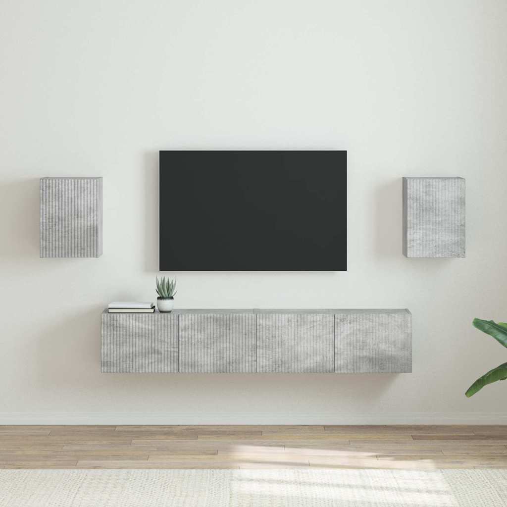 Tv Wall Cabinet 2 Pcs Beton Kompozitní Dřevo