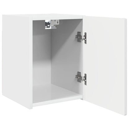 Tv Wall Cabinet 30 X 31 X 40 Cm Lesklá Bílá Kompozitní Dřevo