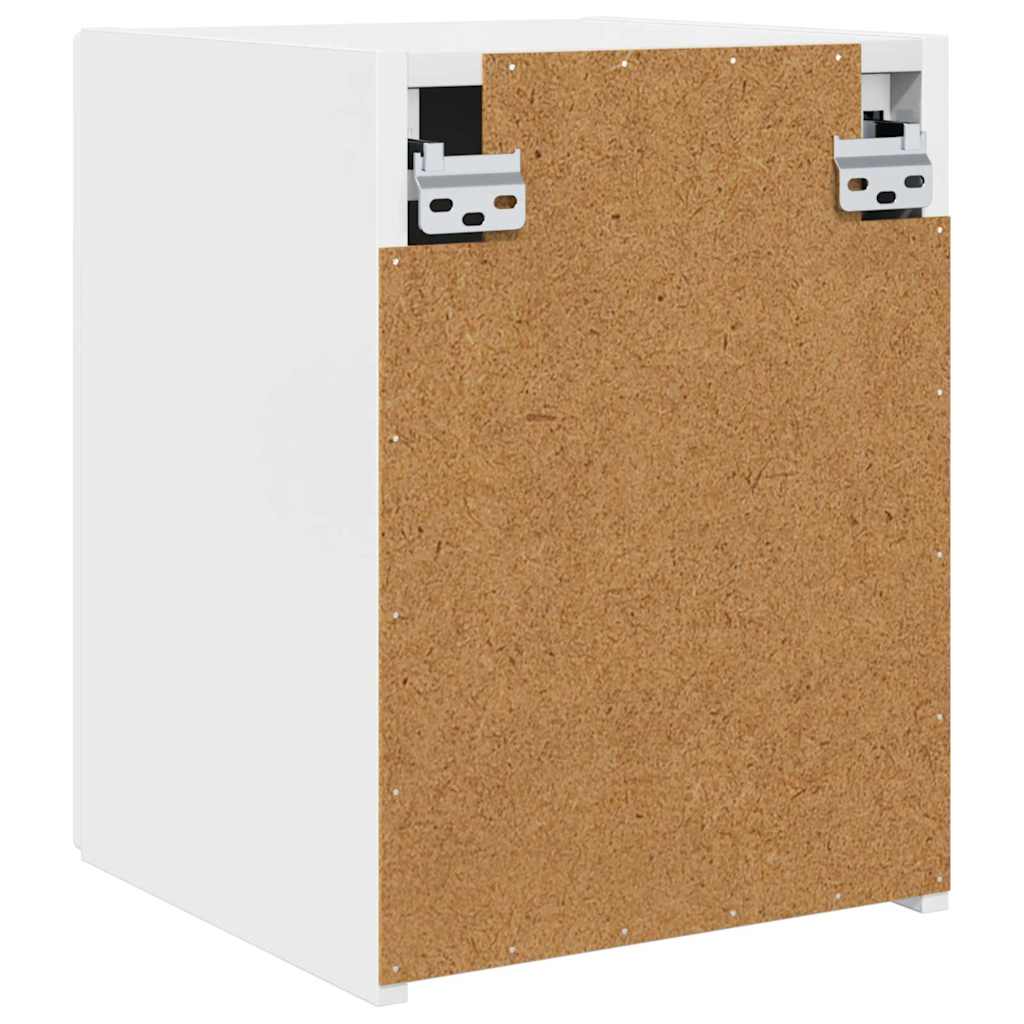 Tv Wall Cabinet 30 X 31 X 40 Cm Lesklá Bílá Kompozitní Dřevo