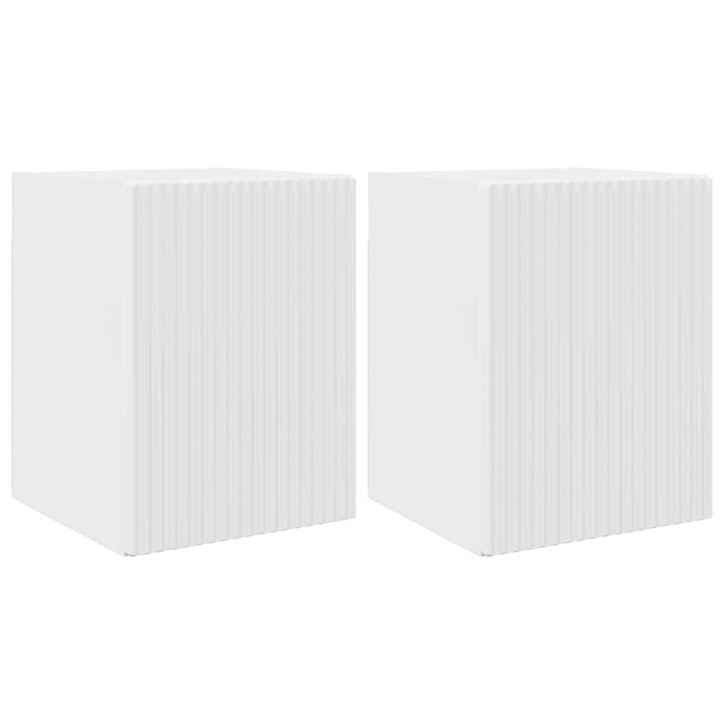Tv Wall Cabinet 2 Pcs Lesklá Bílá Kompozitní Dřevo