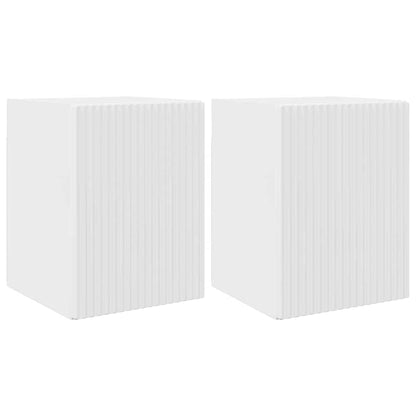 Tv Wall Cabinet 2 Pcs Lesklá Bílá Kompozitní Dřevo