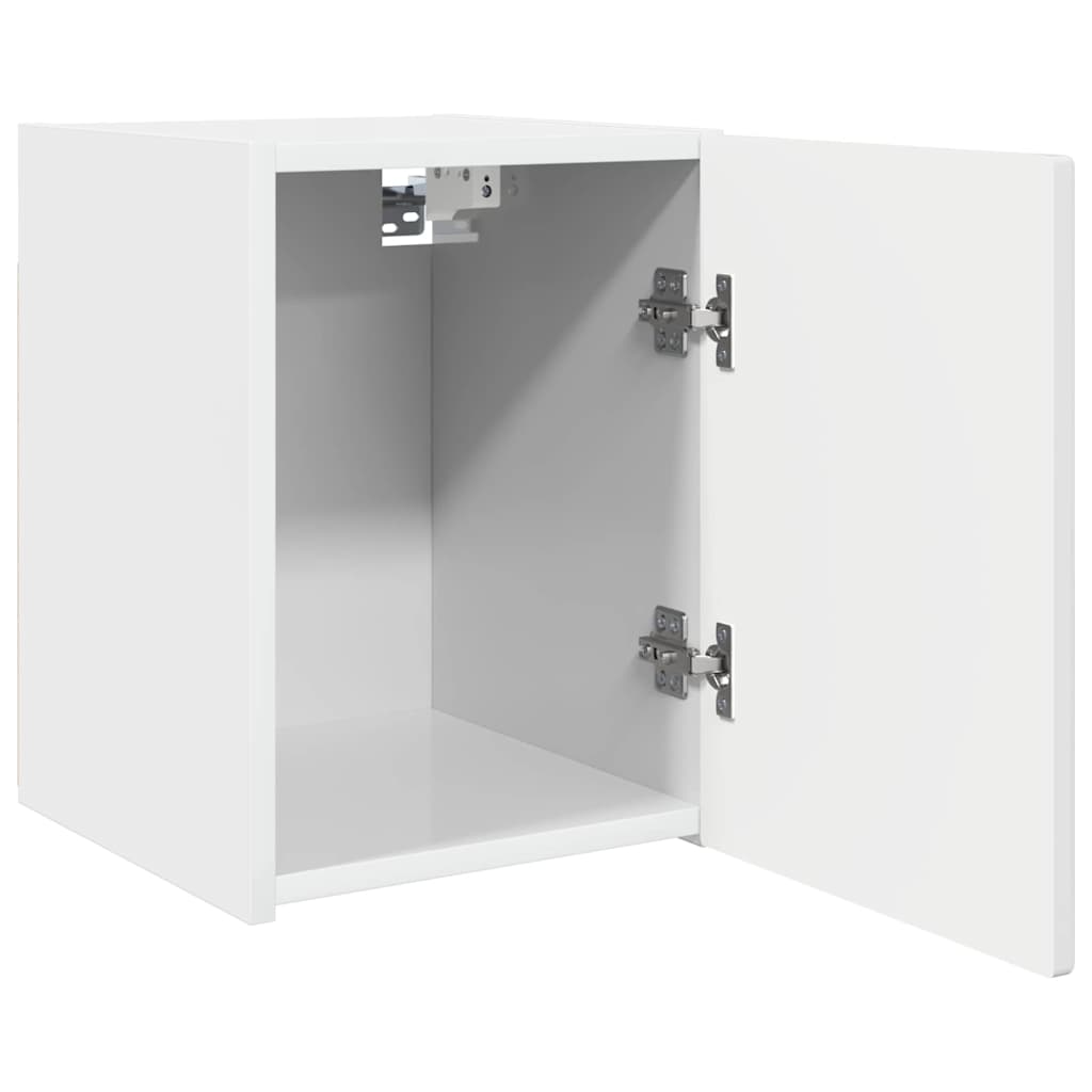 Tv Wall Cabinet 2 Pcs Lesklá Bílá Kompozitní Dřevo