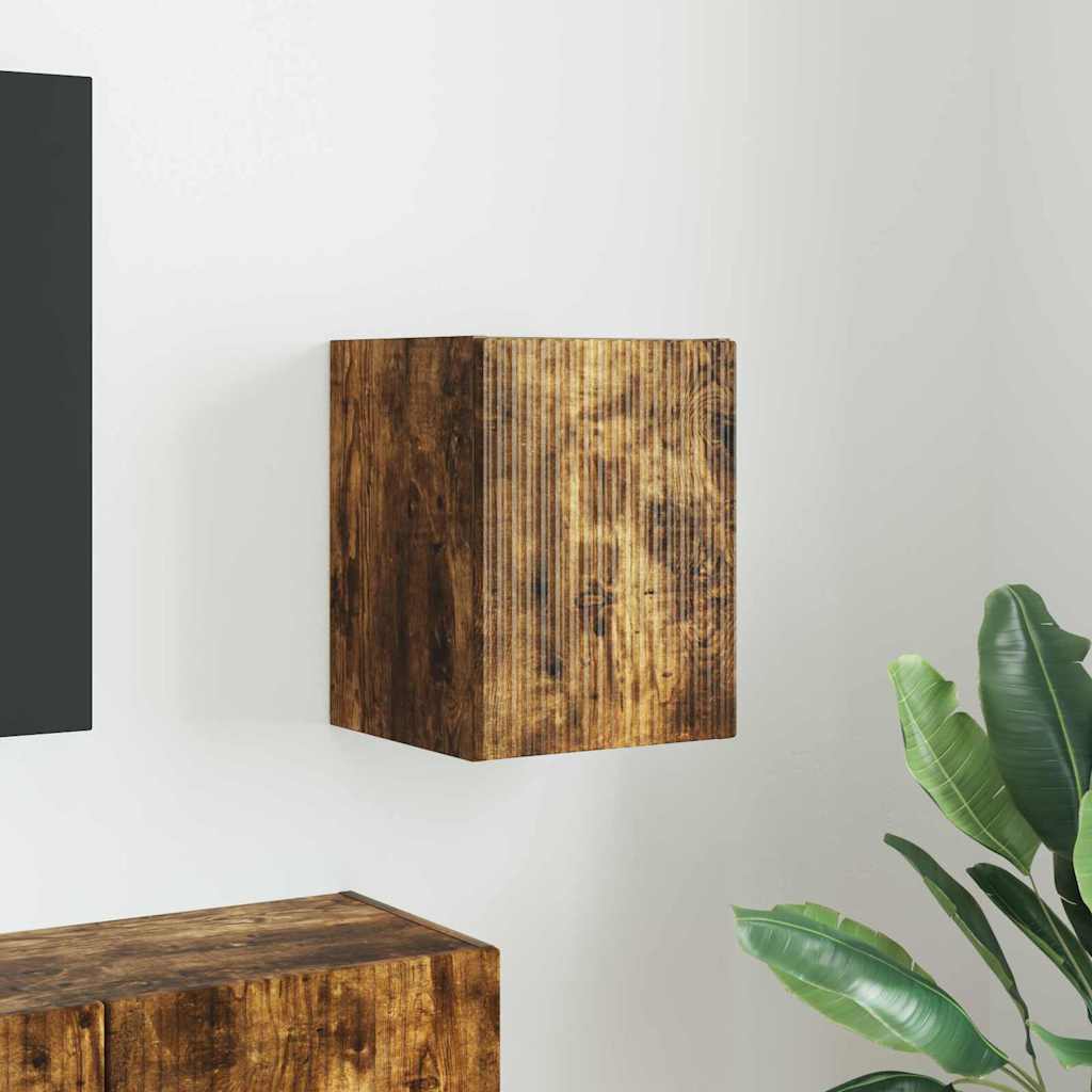 Tv Wall Cabinet 30 X 31 X 40 Cm Kouřový Dub Kompozitní Dřevo