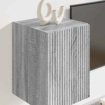 Tv Wall Cabinet 2 Pcs Šedá Sonoma Kompozitní Dřevo