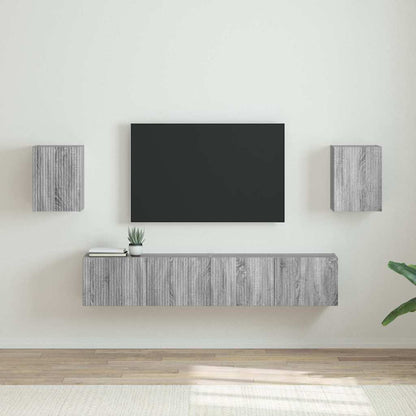 Tv Wall Cabinet 2 Pcs Šedá Sonoma Kompozitní Dřevo