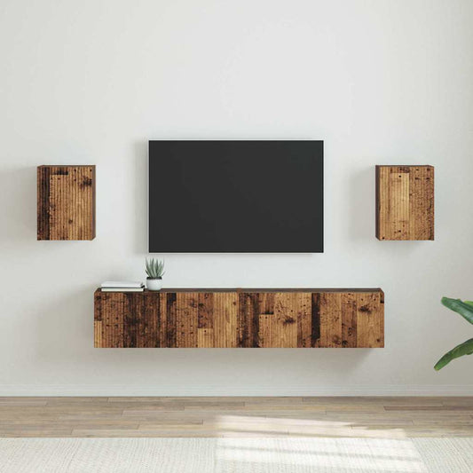 Tv Wall Cabinet 2 Pcs Staré Dřevo Kompozitní Dřevo