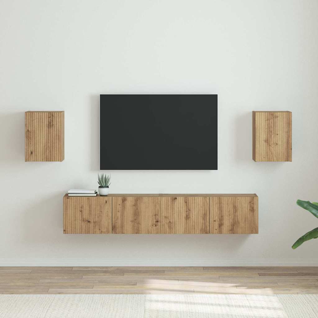 Tv Wall Cabinet 2 Pcs Umělecký Dub Kompozitní Dřevo