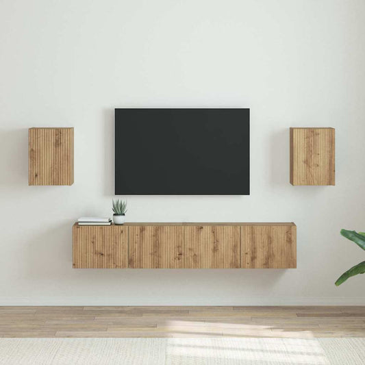 Tv Wall Cabinet 2 Pcs Umělecký Dub Kompozitní Dřevo