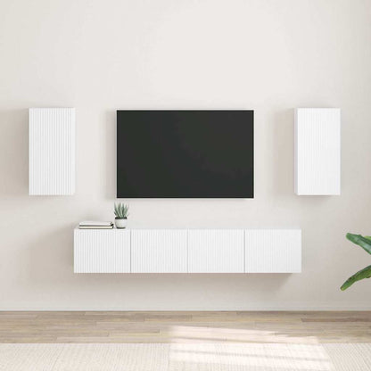 Tv Wall Cabinet 2 Pcs Bílá Kompozitní Dřevo