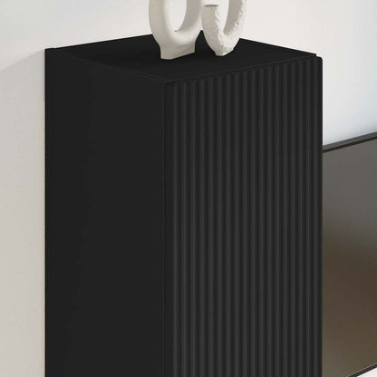 Tv Wall Cabinet 30 X 31 X 60 Cm Černá Kompozitní Dřevo