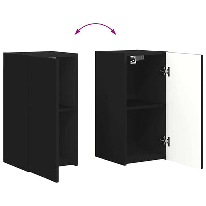 Tv Wall Cabinet 30 X 31 X 60 Cm Černá Kompozitní Dřevo