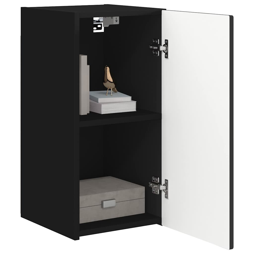 Tv Wall Cabinet 30 X 31 X 60 Cm Černá Kompozitní Dřevo