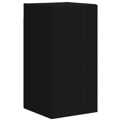 Tv Wall Cabinet 2 Pcs Černá Kompozitní Dřevo