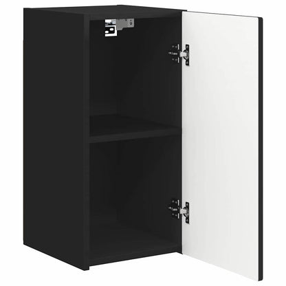 Tv Wall Cabinet 2 Pcs Černá Kompozitní Dřevo