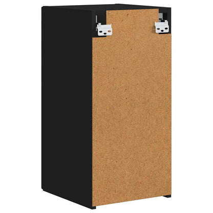 Tv Wall Cabinet 2 Pcs Černá Kompozitní Dřevo
