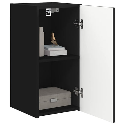 Tv Wall Cabinet 2 Pcs Černá Kompozitní Dřevo