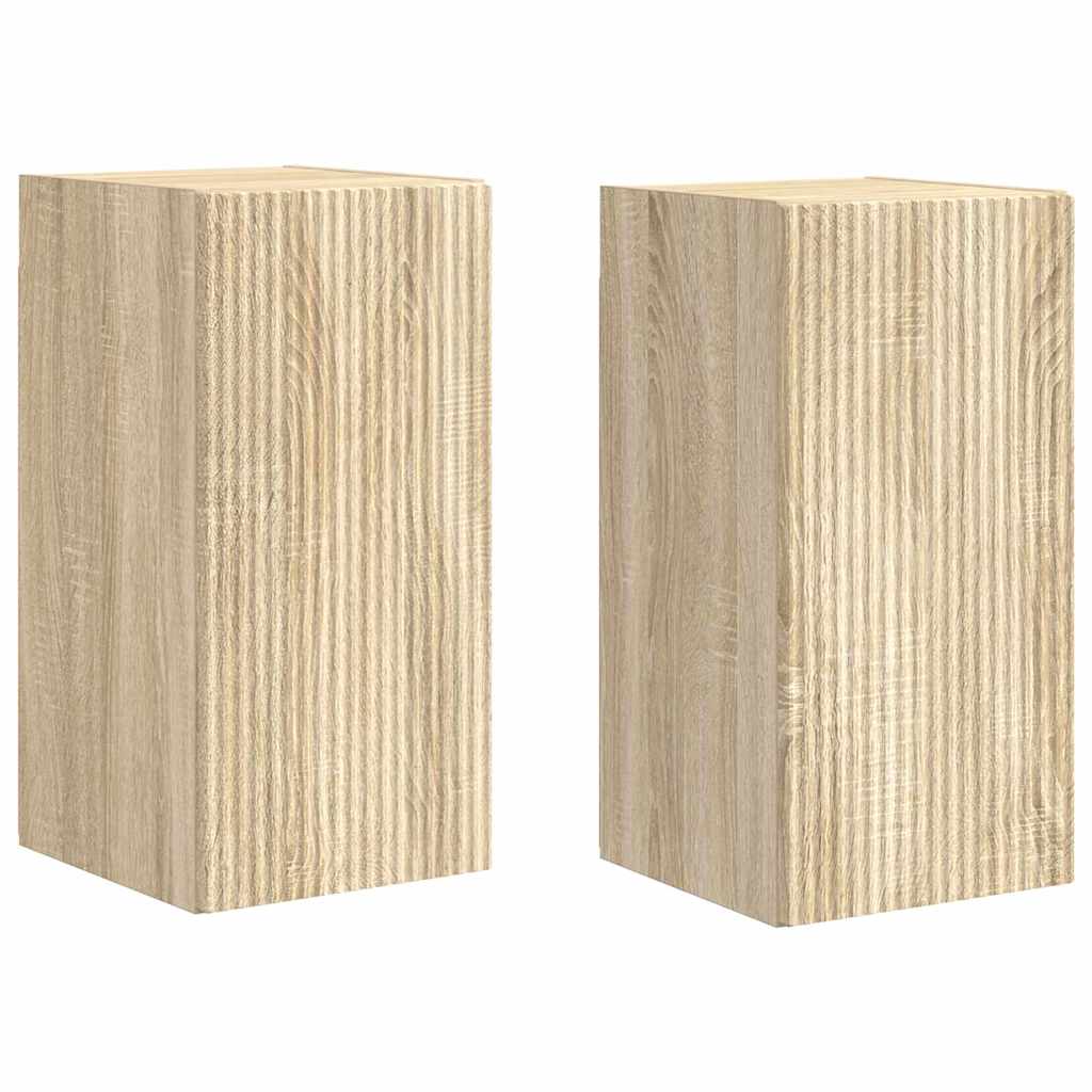 Tv Wall Cabinet 2 Pcs Sonoma Kompozitní Dřevo