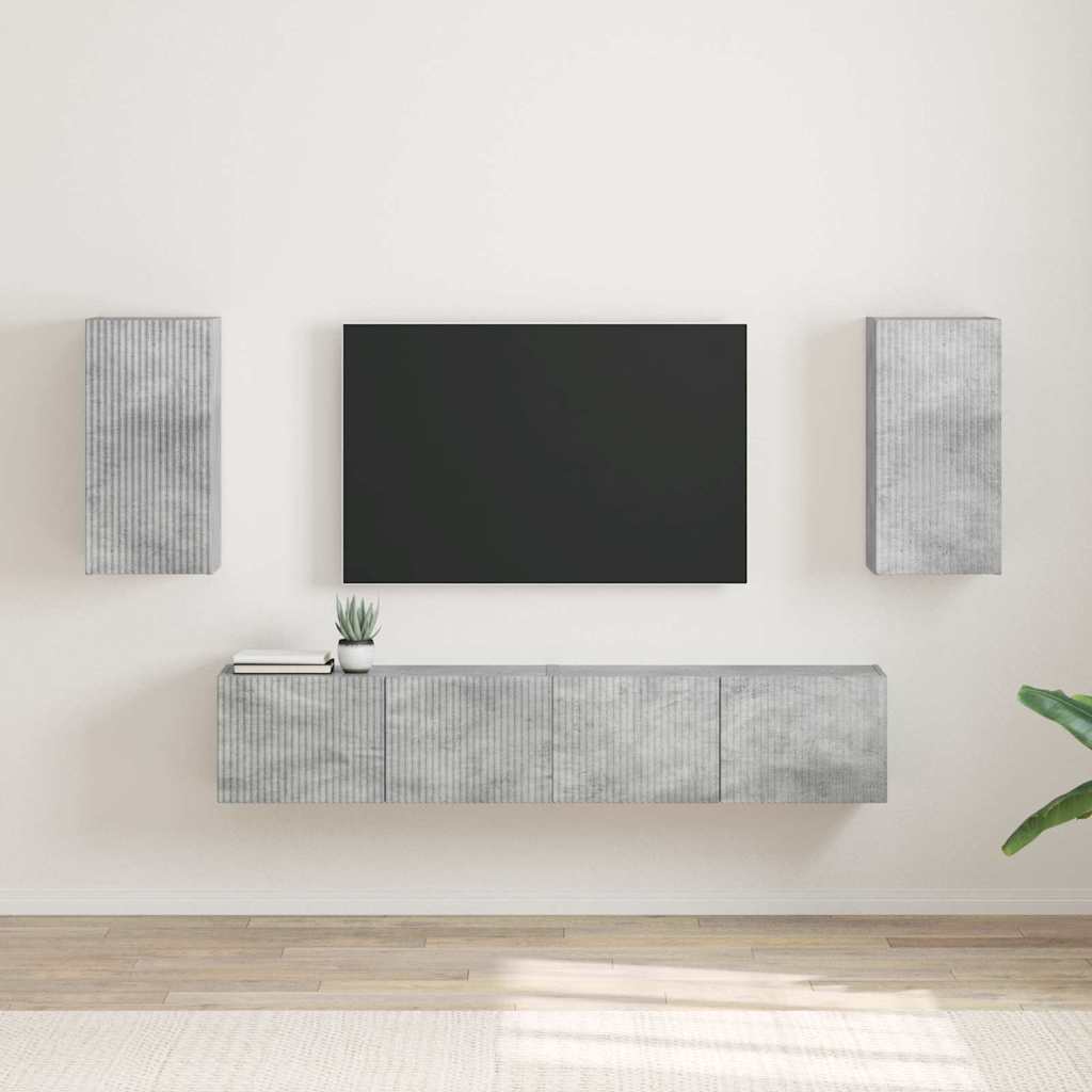Tv Wall Cabinet 2 Pcs Beton Kompozitní Dřevo