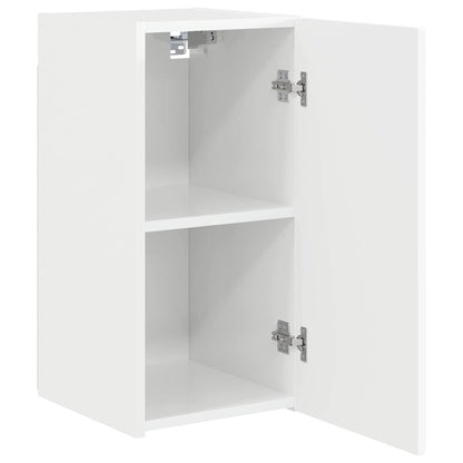 Tv Wall Cabinet 30 X 31 X 60 Cm Lesklá Bílá Kompozitní Dřevo