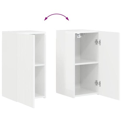 Tv Wall Cabinet 30 X 31 X 60 Cm Lesklá Bílá Kompozitní Dřevo