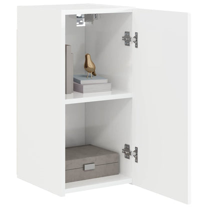 Tv Wall Cabinet 30 X 31 X 60 Cm Lesklá Bílá Kompozitní Dřevo