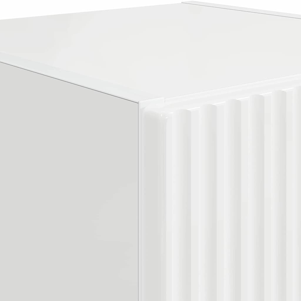 Tv Wall Cabinet 2 Pcs Lesklá Bílá Kompozitní Dřevo