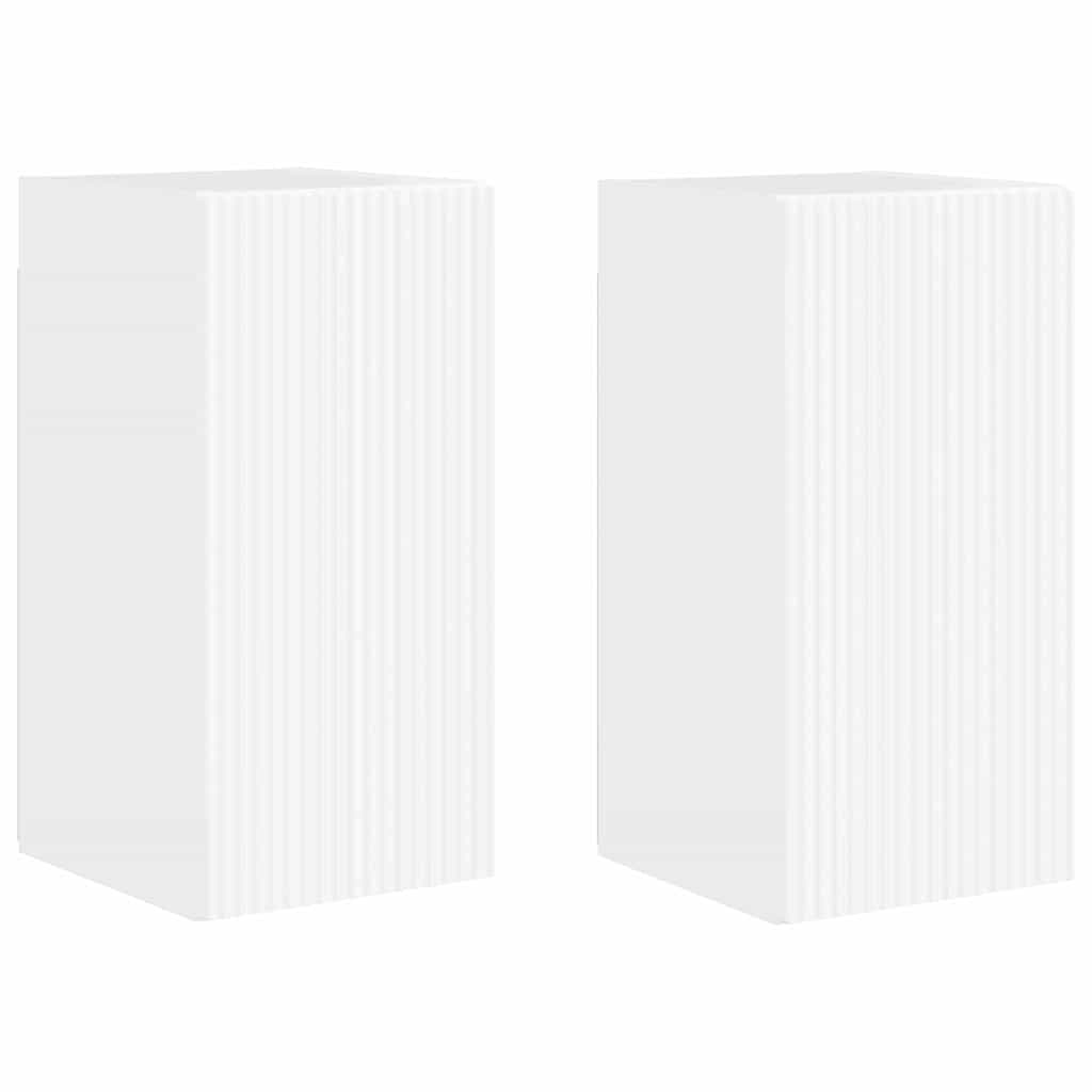 Tv Wall Cabinet 2 Pcs Lesklá Bílá Kompozitní Dřevo