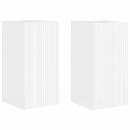 Tv Wall Cabinet 2 Pcs Lesklá Bílá Kompozitní Dřevo