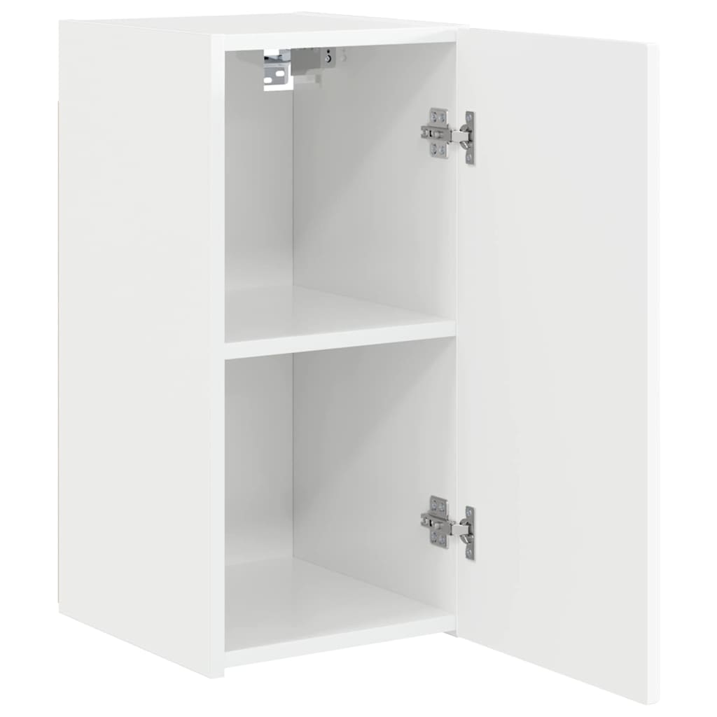 Tv Wall Cabinet 2 Pcs Lesklá Bílá Kompozitní Dřevo