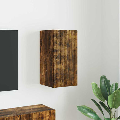 Tv Wall Cabinet 30 X 31 X 60 Cm Kouřový Dub Kompozitní Dřevo