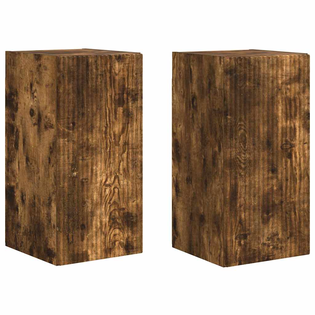 Tv Wall Cabinet 2 Pcs Kouřový Dub Kompozitní Dřevo