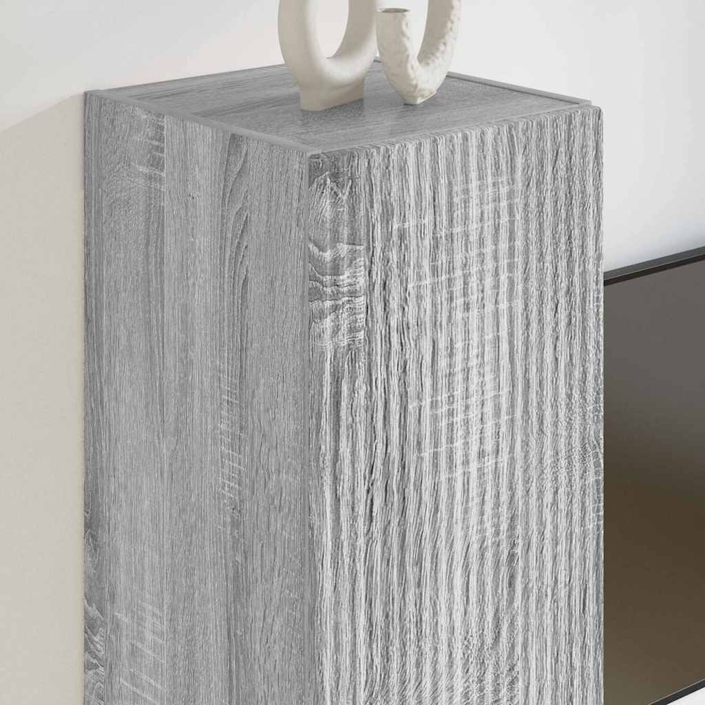 Tv Wall Cabinet 2 Pcs Šedá Sonoma Kompozitní Dřevo