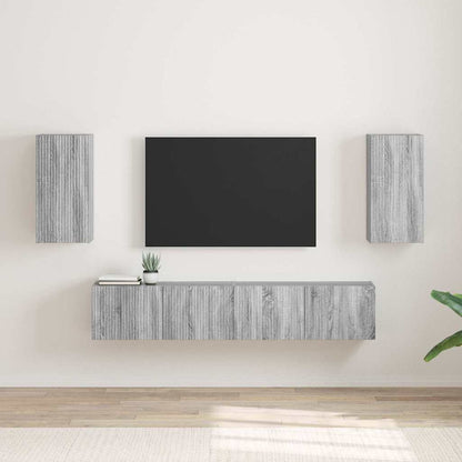 Tv Wall Cabinet 2 Pcs Šedá Sonoma Kompozitní Dřevo
