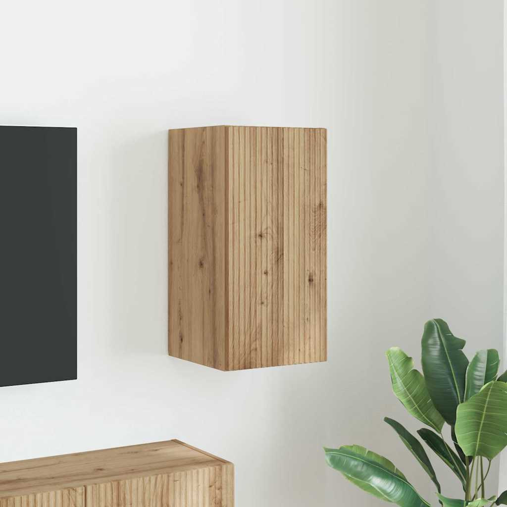 Tv Wall Cabinet 30 X 31 X 60 Cm Umělecký Dub Kompozitní Dřevo