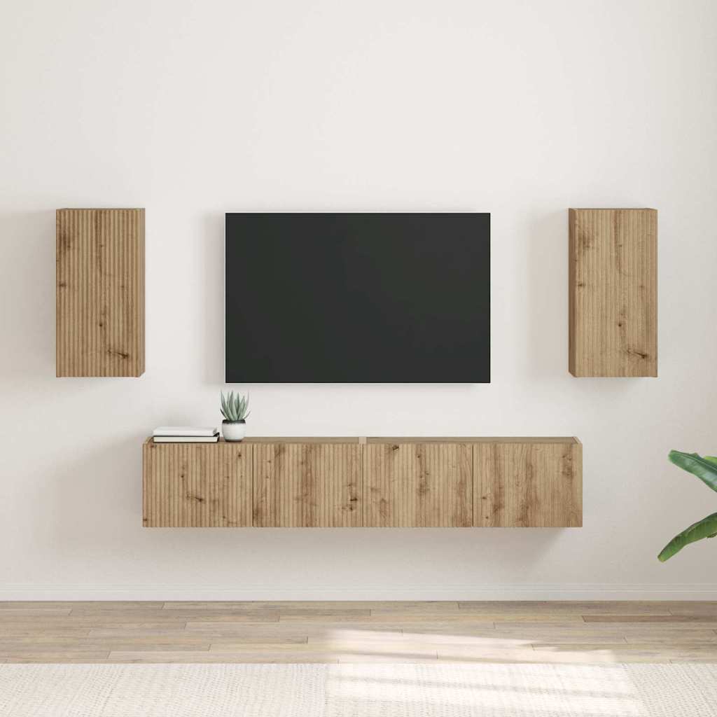 Tv Wall Cabinet 2 Pcs Umělecký Dub Kompozitní Dřevo