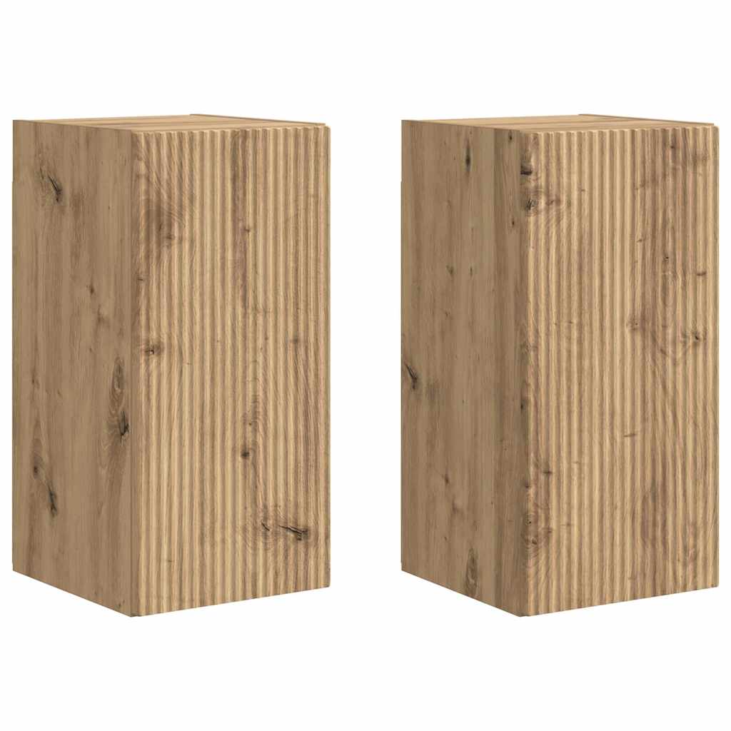 Tv Wall Cabinet 2 Pcs Umělecký Dub Kompozitní Dřevo