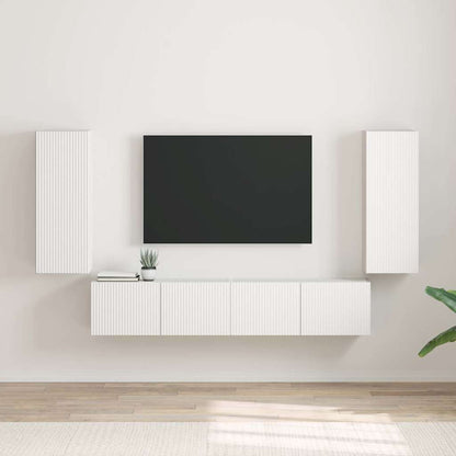 Tv Wall Cabinet 2 Pcs Bílá Kompozitní Dřevo