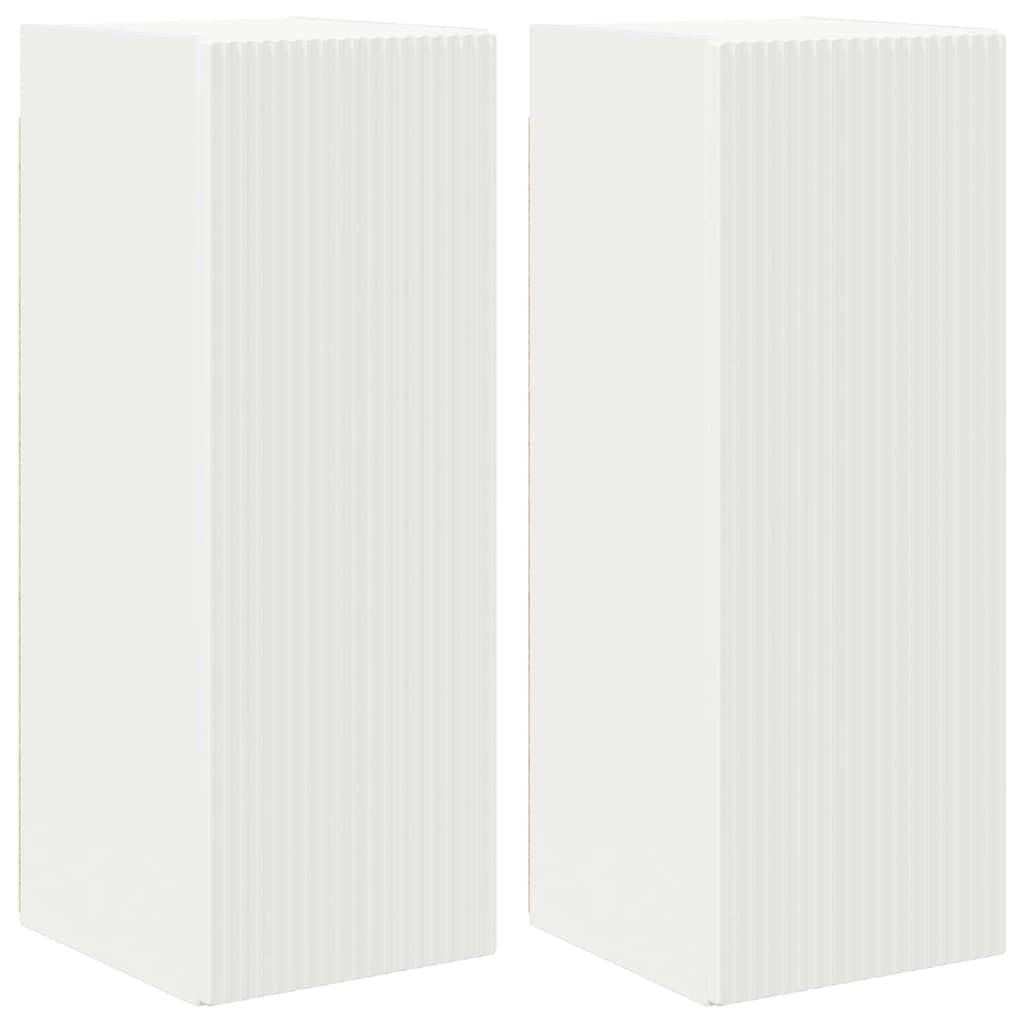 Tv Wall Cabinet 2 Pcs Bílá Kompozitní Dřevo