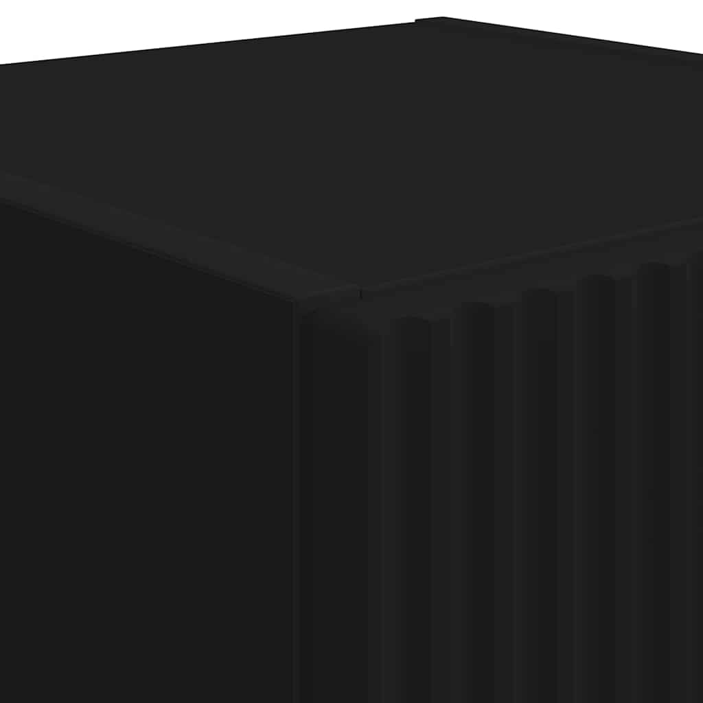 Tv Wall Cabinet 30 X 31 X 80 Cm Černá Kompozitní Dřevo