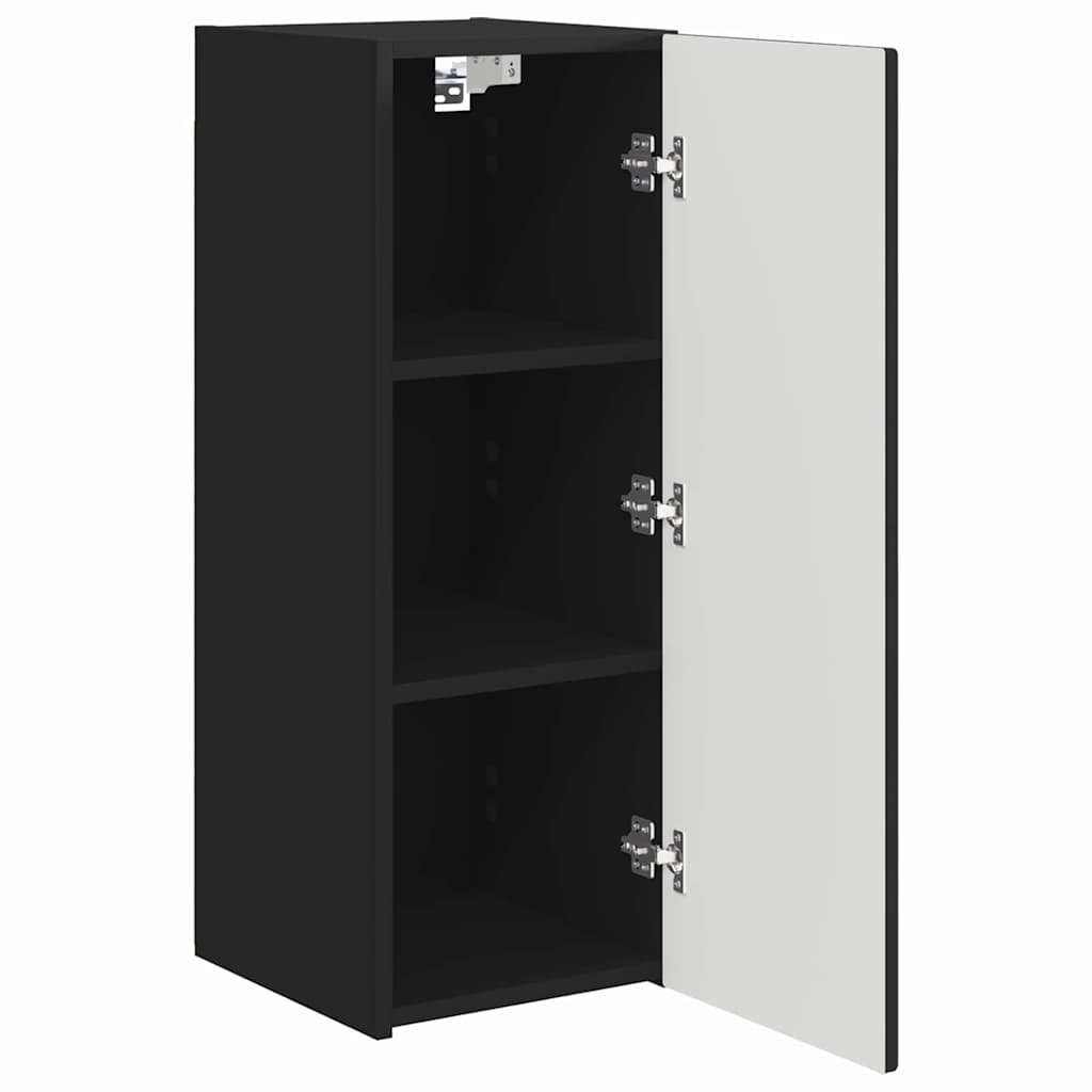 Tv Wall Cabinet 30 X 31 X 80 Cm Černá Kompozitní Dřevo