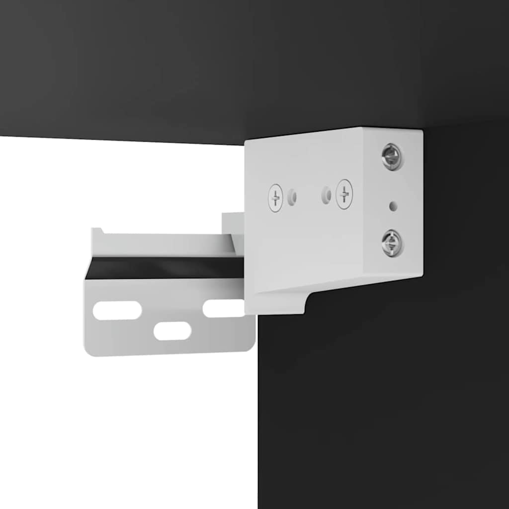 Tv Wall Cabinet 2 Pcs Černá Kompozitní Dřevo
