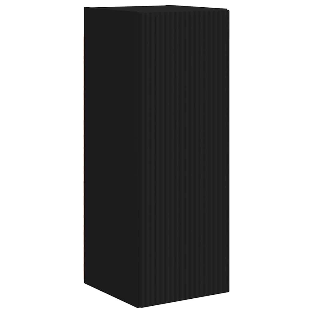 Tv Wall Cabinet 2 Pcs Černá Kompozitní Dřevo