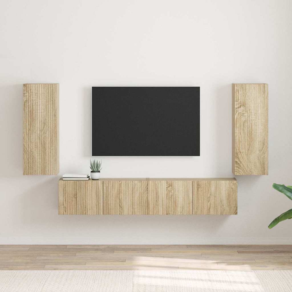 Tv Wall Cabinet 2 Pcs Sonoma Kompozitní Dřevo