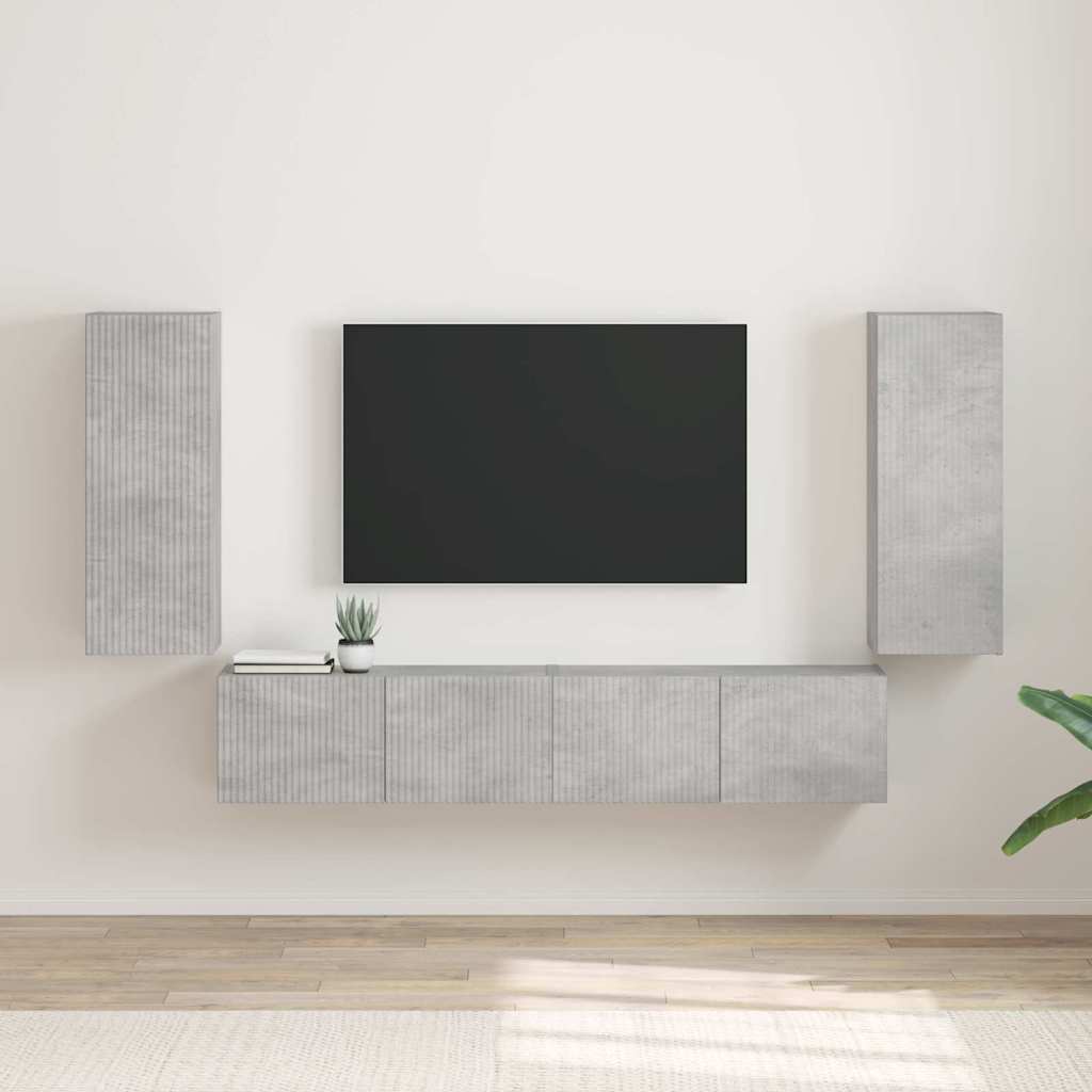 Tv Wall Cabinet 2 Pcs Beton Kompozitní Dřevo