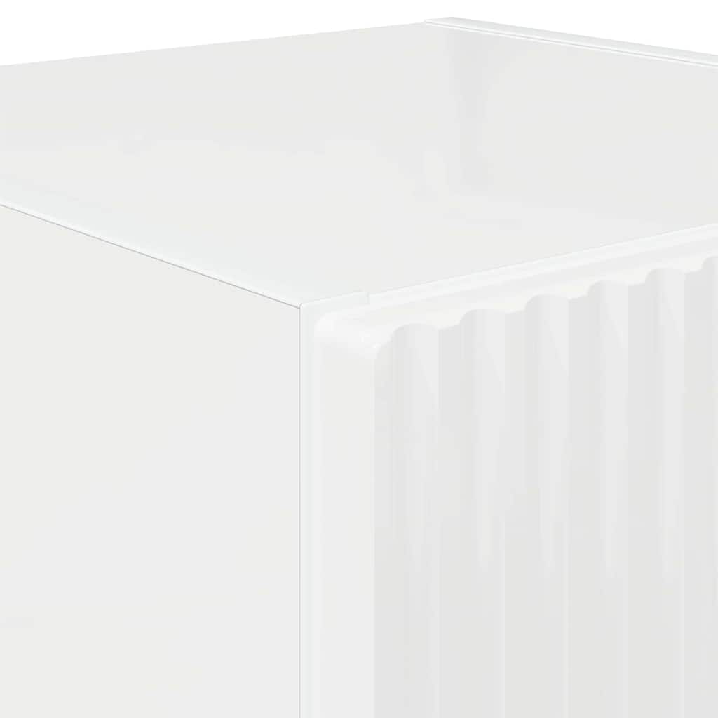 Tv Wall Cabinet 2 Pcs Lesklá Bílá Kompozitní Dřevo